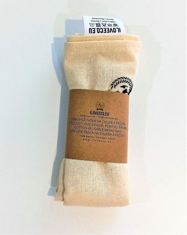 Τσάντα ψωμιού από φυσικό βαμβάκι ILOVEECO.EU - συσκευασία