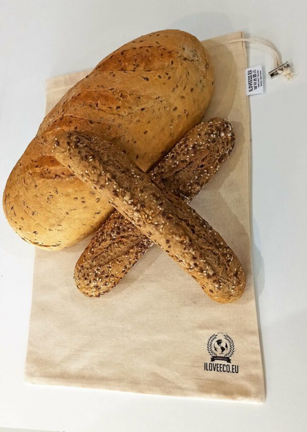Τσάντα ψωμιού από φυσικό βαμβάκι ILOVEECO.EU -2