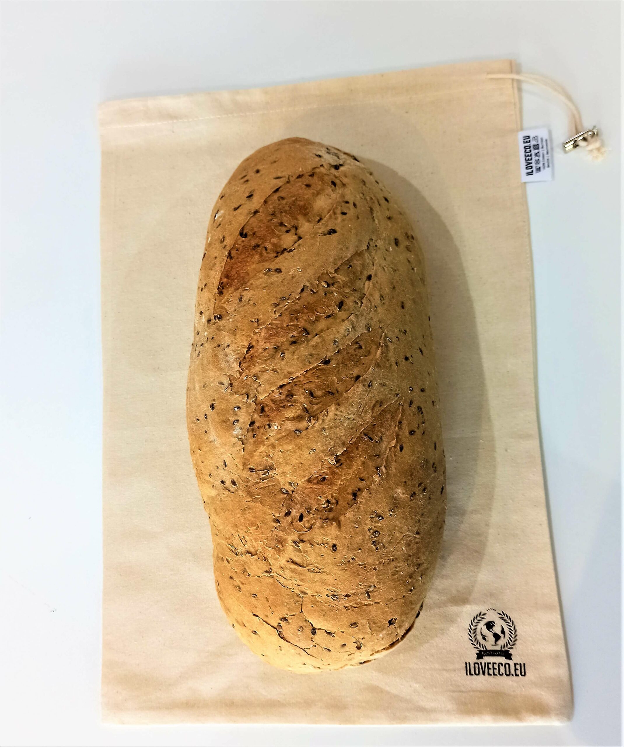 Τσάντα ψωμιού από φυσικό βαμβάκι ILOVEECO.EU