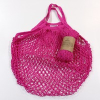 Τσάντα δίχτυ με κοντή λαβή από οργανικό βαμβάκι ILOVEECO - Ροζ